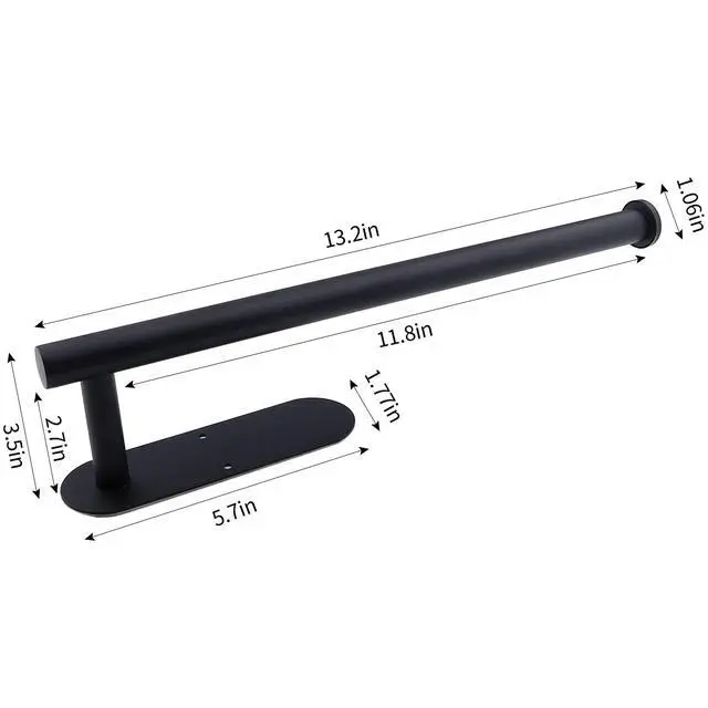 Alt view image 4 of 6 - Paper Towel Holders-Blcak,Paper Towels Rolls - for Kitchen,Paper Bulk- Self-Adhesive Under Cabinet,Both Available in Adhesive and Screws,Stainless Steel