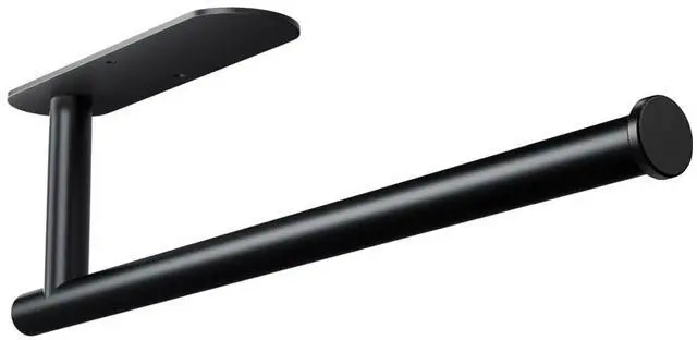 Main image of Paper Towel Holder, Black Paper Towel Holder Under Cabinet, Self-Adhesive or Drilling, Wall Mount Paper Towel Rack for Kitchen, SUS304 Stainless Steel