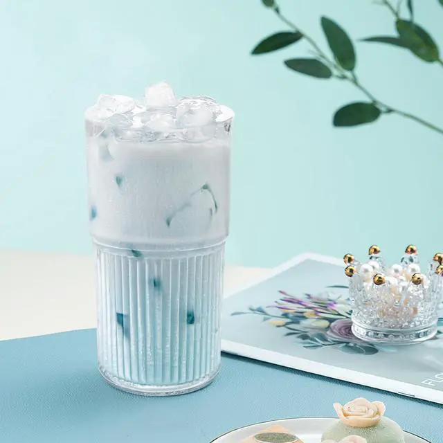 Alt view image 6 of 7 - 18.5oz Glass Cups with Lids and Straws Single Reusable Tumbler, Thickened Shatter-Resistant Glass, Ideal for Iced Coffee, Smoothies, Cocktails, Juices Elegant & Durable Drinkware