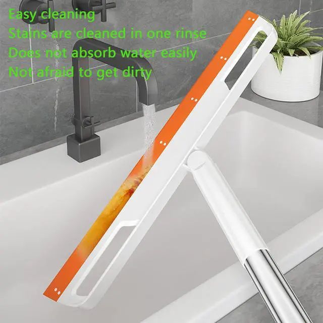 Alt view image 6 of 6 - Rubber Air Broom Multifunction Silicone Floor Squeegee, Air Broom for Floor with 56" Long Handle, 4-in-1 Rubber Sweeper for Dirt, Liquids, Pet Hair, Tile Hardwood Floors, Carpet, Living Room (Purple)