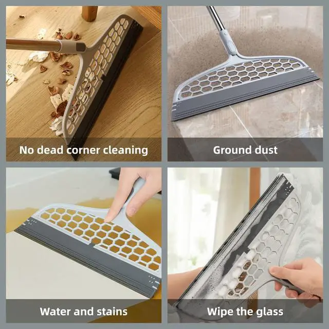 Alt view image 4 of 7 - Upgraded Magic Broom, 4 in 1 Sweeper Pet Hair Remover with a Mini Squeegee, Easily Cleans The Floor Surface & Remove Dirt and Hair, for Kitchen Bathroom Cleaning Tools