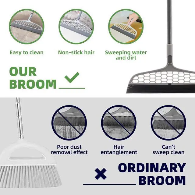 Alt view image 5 of 7 - Upgraded Magic Broom, 4 in 1 Sweeper Pet Hair Remover with a Mini Squeegee, Easily Cleans The Floor Surface & Remove Dirt and Hair, for Kitchen Bathroom Cleaning Tools