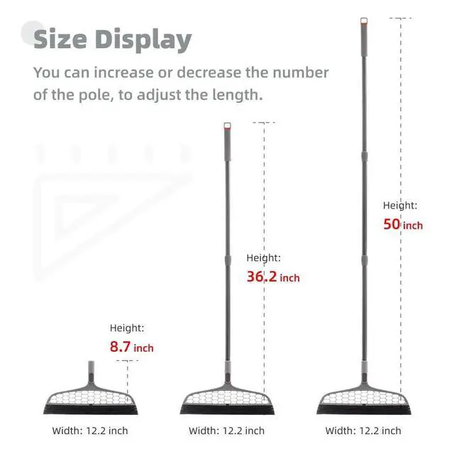 Alt view image 7 of 7 - Upgraded Magic Broom, 4 in 1 Sweeper Pet Hair Remover with a Mini Squeegee, Easily Cleans The Floor Surface & Remove Dirt and Hair, for Kitchen Bathroom Cleaning Tools