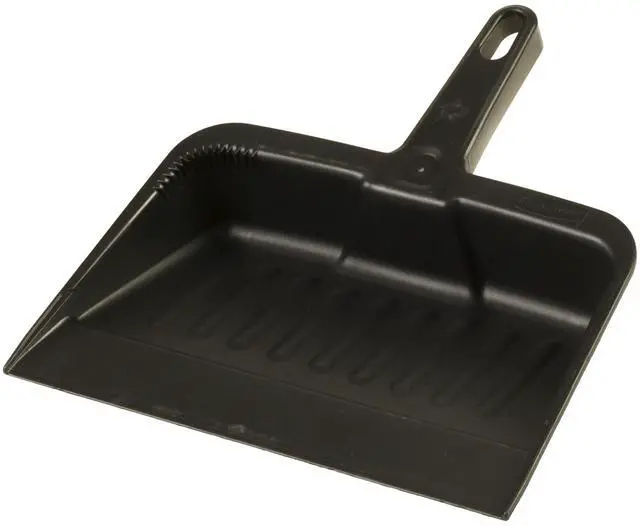Main image of 12.25, Heavy-Duty Dust Pan, Durable Plastic, Charcoal, Ideal for Industrial/Professional Debris Collection & Home Cleaning
