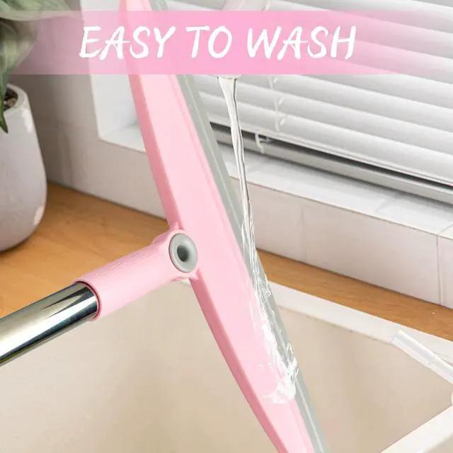 Alt view image 5 of 7 - Multifunction Silicone Broom, 54 Inch Adjustable Long Handle Rubber Broom Sweeper for Floor Bathroom Kitchen Shower Pet Hair Glass(Gray Pink)