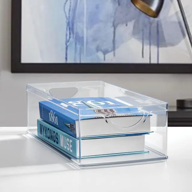 Alt view image 6 of 7 - Stackable Clear Plastic Extra Long Storage Bin