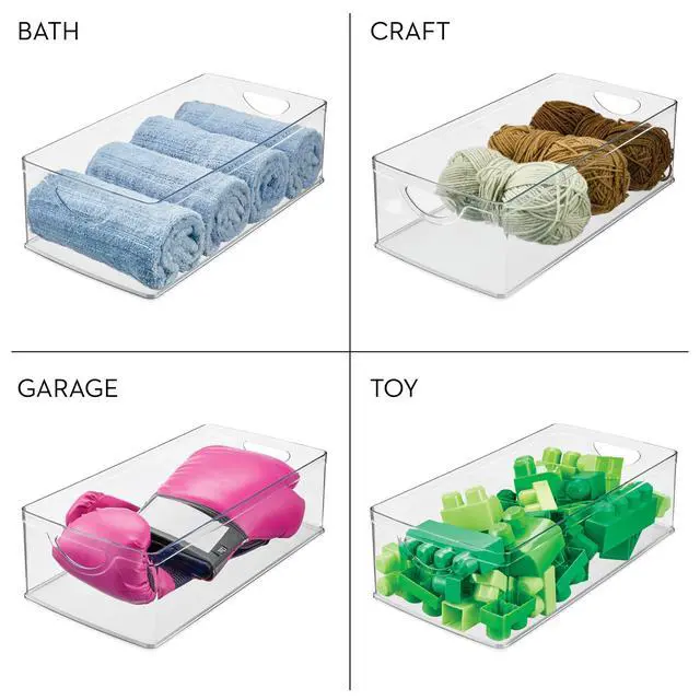 Alt view image 7 of 7 - Stackable Clear Plastic Extra Long Storage Bin