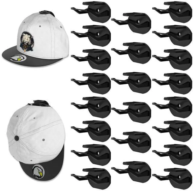 Main image of 22 Pack Adhesive Hat Hooks for Wall, Super Strong Hat Rack for Baseball Caps, Hat Organizer Display for Home Decor, Hat Hangers Holder for Wall, Door, Closet, No Drilling (Black)