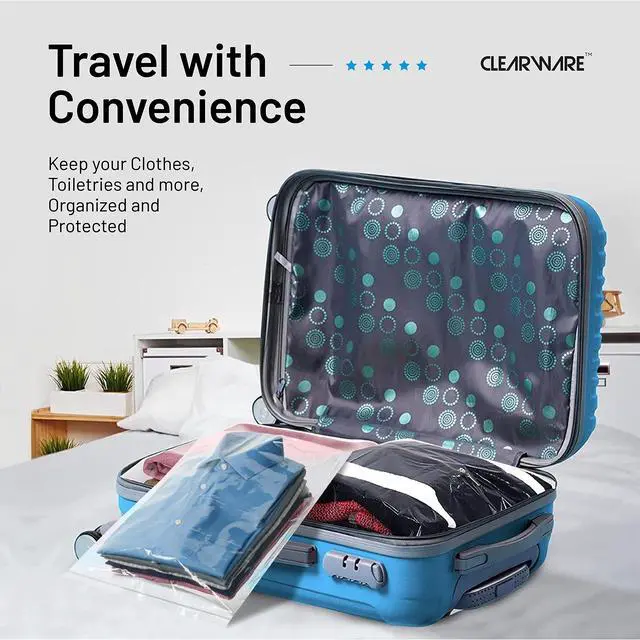Alt view image 5 of 7 - 12 Large Storage Bags With Zipper Top - 3 Gallon Size, 16" x 18", Extra Large Plastic for Clothes, Travel, Moving, Large Reusable freezer bags, BPA-Free, 2-mil Thick