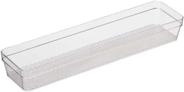 Main image of Clear Drawer Organizer - 3" X 12.5" - Ideal for Organizing Kitchen Drawers, Office, Desk, Silverware, Kitchen Utensils, Cosmetics and Bathrooms