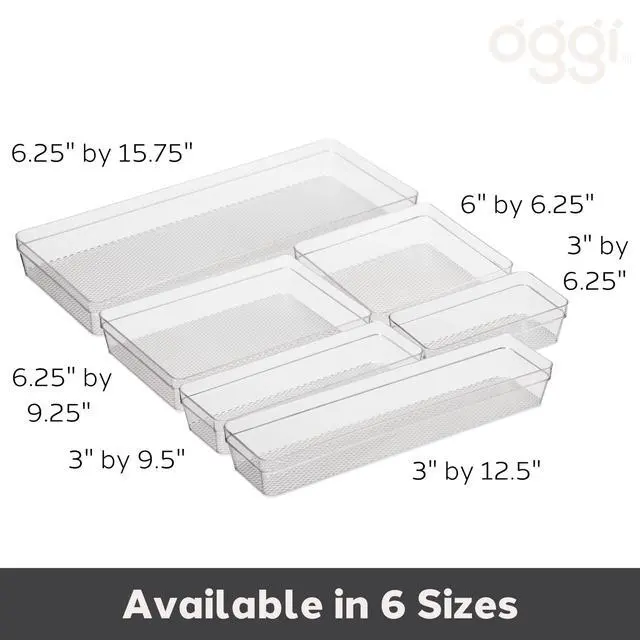 Alt view image 4 of 7 - Clear Drawer Organizer - 3" X 12.5" - Ideal for Organizing Kitchen Drawers, Office, Desk, Silverware, Kitchen Utensils, Cosmetics and Bathrooms