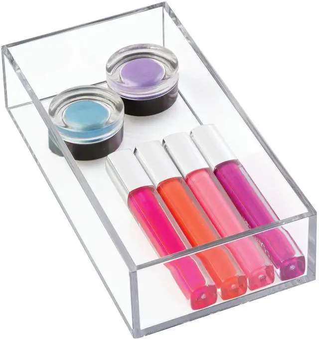 Main image of Clarity Plastic Drawer Organizer for Vanity, Countertop, Bathroom, Kitchen and Cabinet Storage, 8" x 4" x 2", Clear