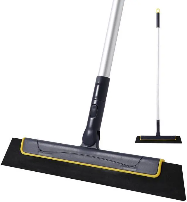 Main image of Floor Squeegee Broom EVA Foam Blade Aluminum Pole for Shower Bathroom Kitchen Home Tile Pet Hair Fur Floor Marble Glass Window Water Foam Cleaning Long Adjustable Removable Handle Anti Static