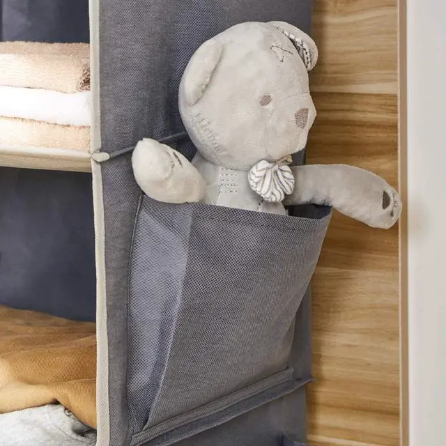 Alt view image 7 of 7 - Hanging Closet Organizer and Storage, 6-Shelf Closet Hanging Storage Shelves, Grey