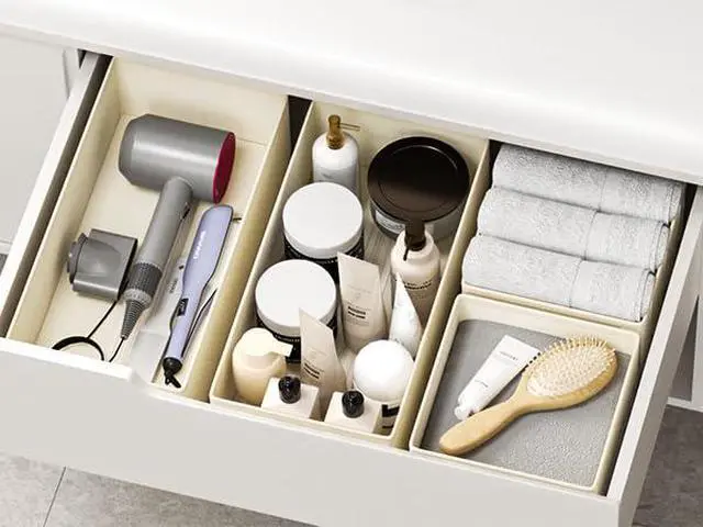 Alt view image 7 of 7 - Drawer Organizers Clothes, Dresser Organizer Bins for Baby Clothes,Underwear and Sock, Fabric Closet Organization and Storage Boxs, Drawer Dividers for Nursery, Clothing, Tie - 4 Pack, Beige