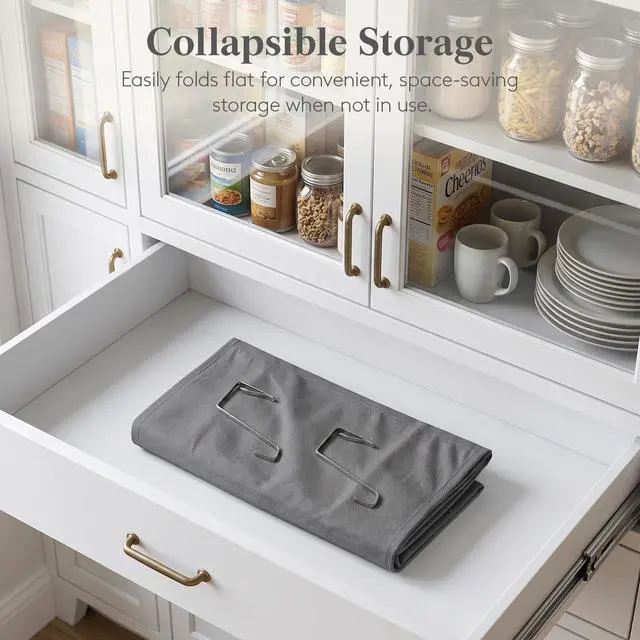 Alt view image 6 of 7 - 1 Pack Over the Door Organizer, 5 Section Clear Window Hanging Storage with 4 Side Pockets, Sturdy Anti Tilt 40 lbs Load Behind Door for Closet, Bedroom, Bathroom, Nursery, Dorm, Dark Gray