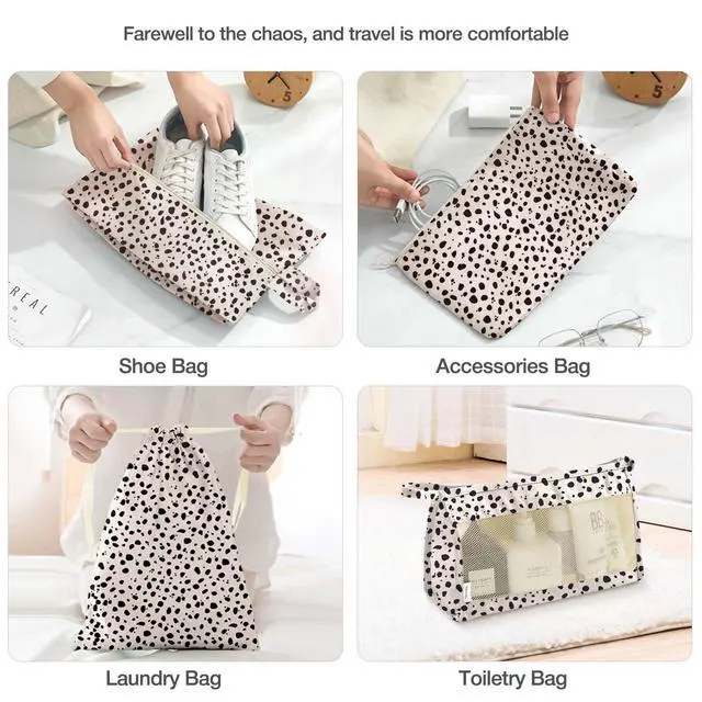 Alt view image 4 of 7 - 8 Set Packing Cubes for Suitcases, Packing Cube with Shoe, Cosmetics, Clothing, and Accessories Bags Packing Cubes for Travel Luggage Organizer(Leopard)