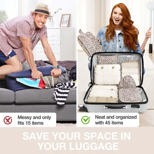 Alt view image 6 of 7 - 8 Set Packing Cubes for Suitcases, Packing Cube with Shoe, Cosmetics, Clothing, and Accessories Bags Packing Cubes for Travel Luggage Organizer(Leopard)