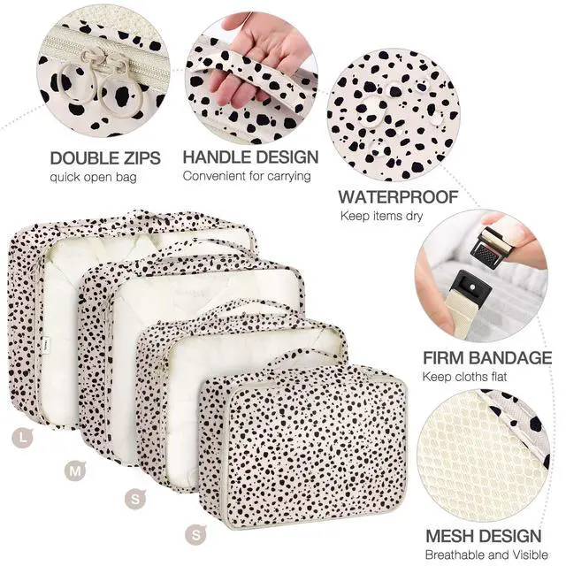 Alt view image 7 of 7 - 8 Set Packing Cubes for Suitcases, Packing Cube with Shoe, Cosmetics, Clothing, and Accessories Bags Packing Cubes for Travel Luggage Organizer(Leopard)