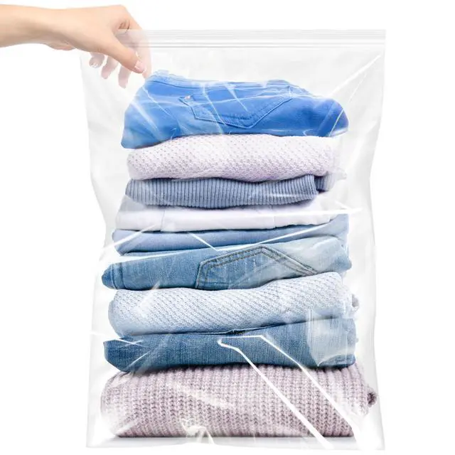 Main image of Large 5 Gallon Plastic Zipper Storage Bags, 18x24 Inches Clear Reclosable Storage Bags 12Pieces