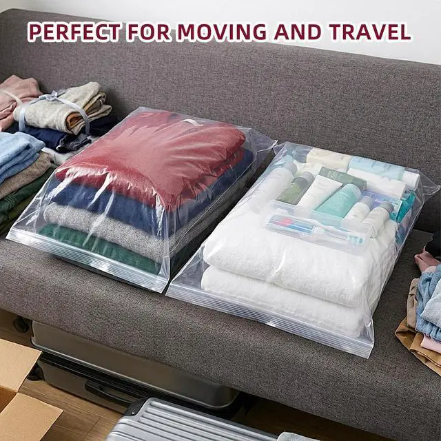Alt view image 4 of 7 - Large 5 Gallon Plastic Zipper Storage Bags, 18x24 Inches Clear Reclosable Storage Bags 12Pieces