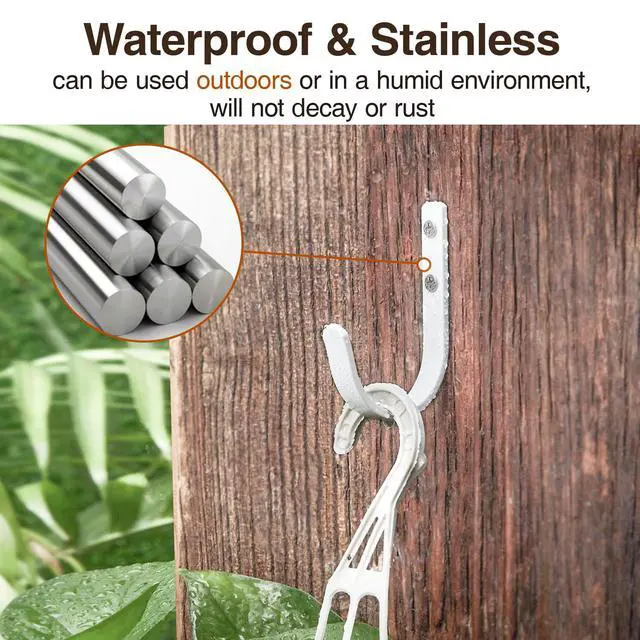 Alt view image 5 of 6 - Wall Hooks for Hanging Towel/Coat - 22LB Screw in Metal Hanger Wall Mount, for Outdoor, Closet, Door, Bathrooms, for Backpack, Robe, White 5 Pack
