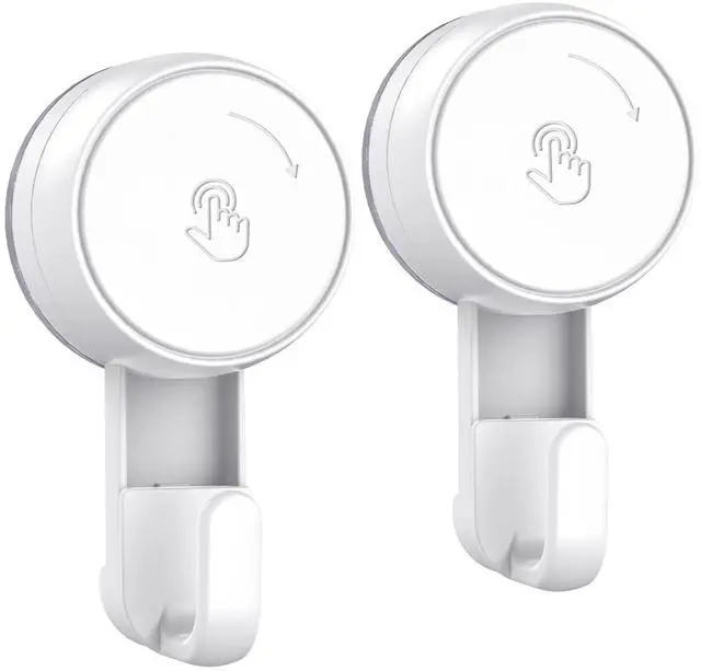 Main image of Heavy Duty Waterproof Shower Hooks 2 Pack - Suction Hook, No Drill Damage-Free Removable Reusable Wall Hooks for Bathroom Kitchen Towel Bathrobe Loofah Shower Hooks (Max Load 11LB/5KG)