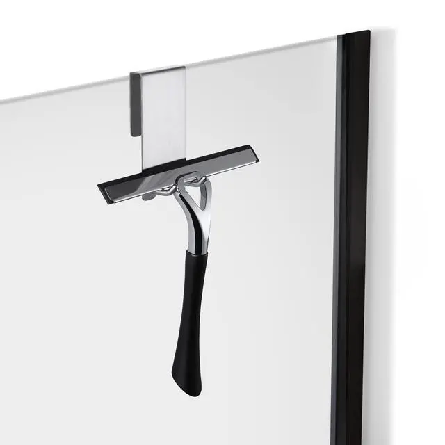 Alt view image 3 of 5 - Over The Door Hooks - Stainless Steel Shower Towel Hooks, Squeegee Holder, Frameless Glass Shower Door, 2 Packs