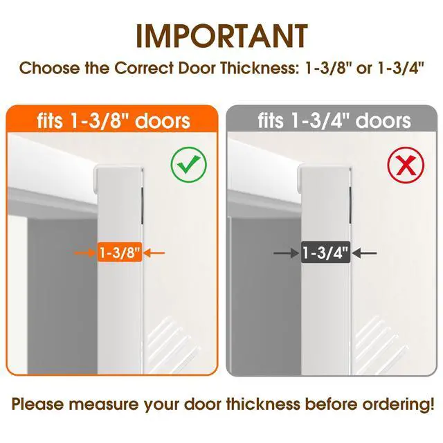 Alt view image 2 of 7 - Over The Door Hooks with 7" Extended Arms, Fits 1-3/8" Doors, J18U, Heavy Duty Bathroom & Closet Towel Rack, Double-Hooks Hanger 1 Pack, Glossy White