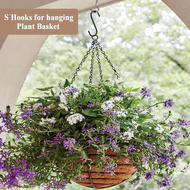 Alt view image 5 of 7 - 30 Pack 3.7 inch Length S Hooks Black Steel S Shaped Hooks for Hanging Jeans Pans Pots Plants Bags Towels Kitchen Closet Hooks Hanger, Fit The Rod Dia Less than1 inches