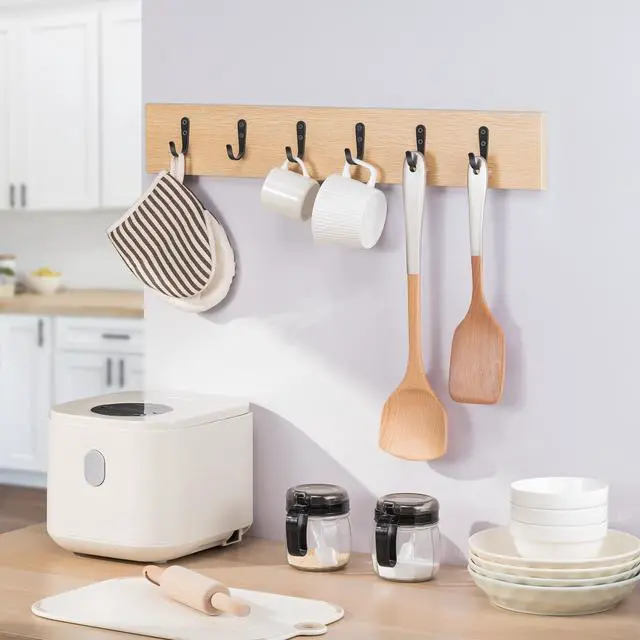 Alt view image 4 of 7 - 10Pcs Wall Hooks for Bathroom, Kitchen, Closet, and Garage - Black Metal Hooks for Hanging Coats, Towels, Hats, Keys, Bags, and Coffee Cups - Holds Up to 40 lbs