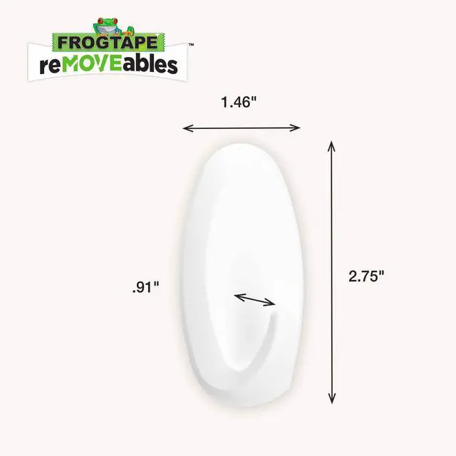 Alt view image 3 of 7 - reMOVEables Heavy Duty Wall Hooks - 8 Hooks and 12 Strips - Holds up to 3 lbs - No Damage - Easy to Remove & Reuse - Medium Wall Hook with Adhesive Strips - White (Pack of 8)