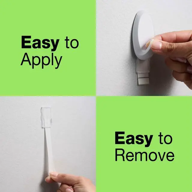 Alt view image 4 of 7 - reMOVEables Heavy Duty Wall Hooks - 8 Hooks and 12 Strips - Holds up to 3 lbs - No Damage - Easy to Remove & Reuse - Medium Wall Hook with Adhesive Strips - White (Pack of 8)