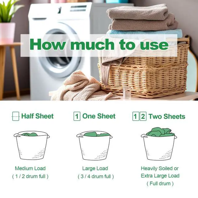Alt view image 7 of 7 - Laundry Detergent Sheet, Eco-Friendly & Hypoallergenic Wash Strips, Natural Ingredients, Ultra-Concentrated, Travel-Ready, No Plastic Jug- Fresh Scent, (120 Loads) 60 Sheets