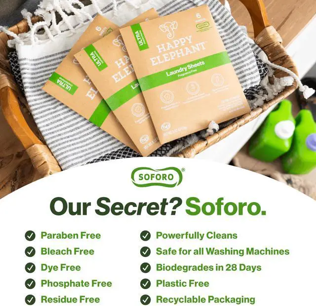 Alt view image 3 of 7 - Laundry Detergent Sheets, Fragrance Free, Natural Biodegradable Laundry Sheets, Plant Based, Tough on Stains, Gentle on Skin, Compatible with HE & Any Washing Machine, 6 Sheet, 3 Pack