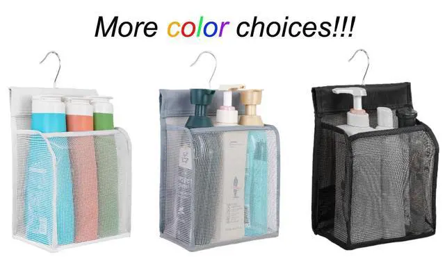 Alt view image 6 of 6 - Hanging Mesh Shower Caddy Organizer Bathroom Storage Bag with Hooks for Camper, Gym, Cruise, Cabin, College Dorm Shower, Swimming and RV,Black