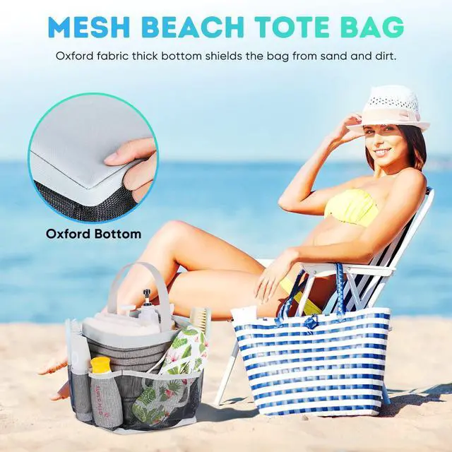 Alt view image 5 of 6 - Mesh Shower Caddy Portable for College Dorm Room Essentials,Shower Caddy Dorm with 8-Pocket Large Capacity for Beach,Swimming,Gym,Travel essentials