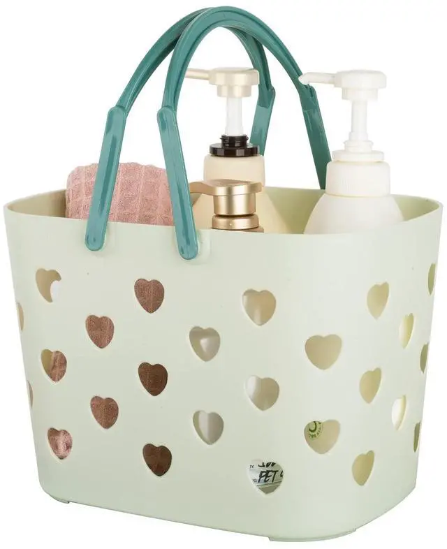 Main image of Portable Shower Caddy Tote Plastic Storage Basket with Handle Box Organizer Bin for Bathroom, Pantry, Kitchen, College Dorm, Garage - Green