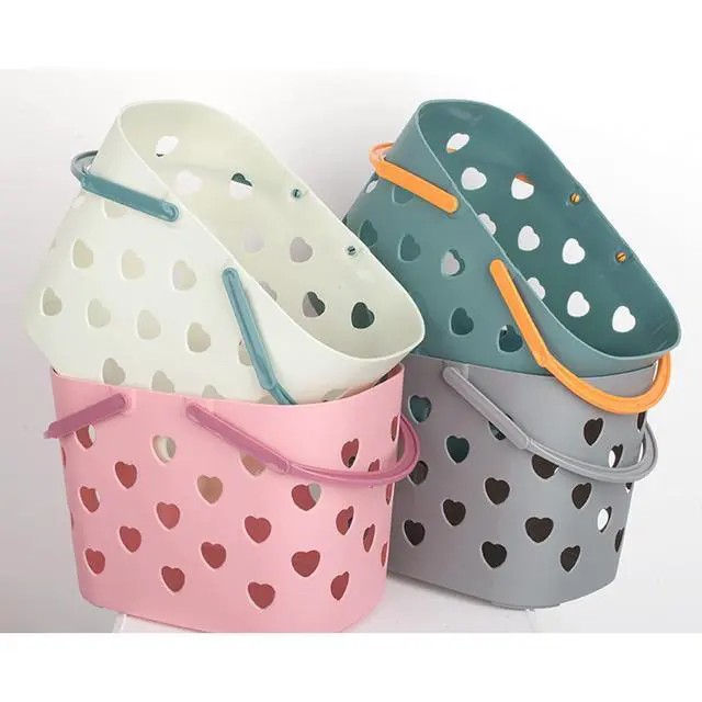 Alt view image 7 of 7 - Portable Shower Caddy Tote Plastic Storage Basket with Handle Box Organizer Bin for Bathroom, Pantry, Kitchen, College Dorm, Garage - Green