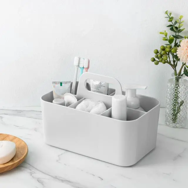 Alt view image 7 of 7 - Multipurpose Caddy Organizer, Plastic Caddy with Handle, Stackable Desk Organizer for Stationery, Marker and Pencil, Office Supplies Organizer, Dorm Caddy