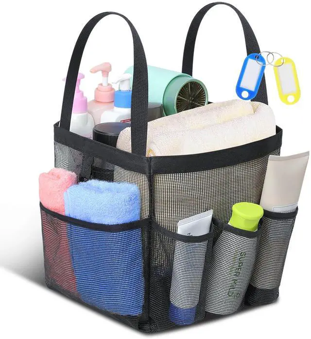 Main image of Mesh Shower Caddy Tote, Large Shower Caddy Basket Portable, Quick Dry Hanging Toiletry Bag, 8 Storage Pocket Handle Bath Organizer for College Dorm, Gym, Camp, Travel