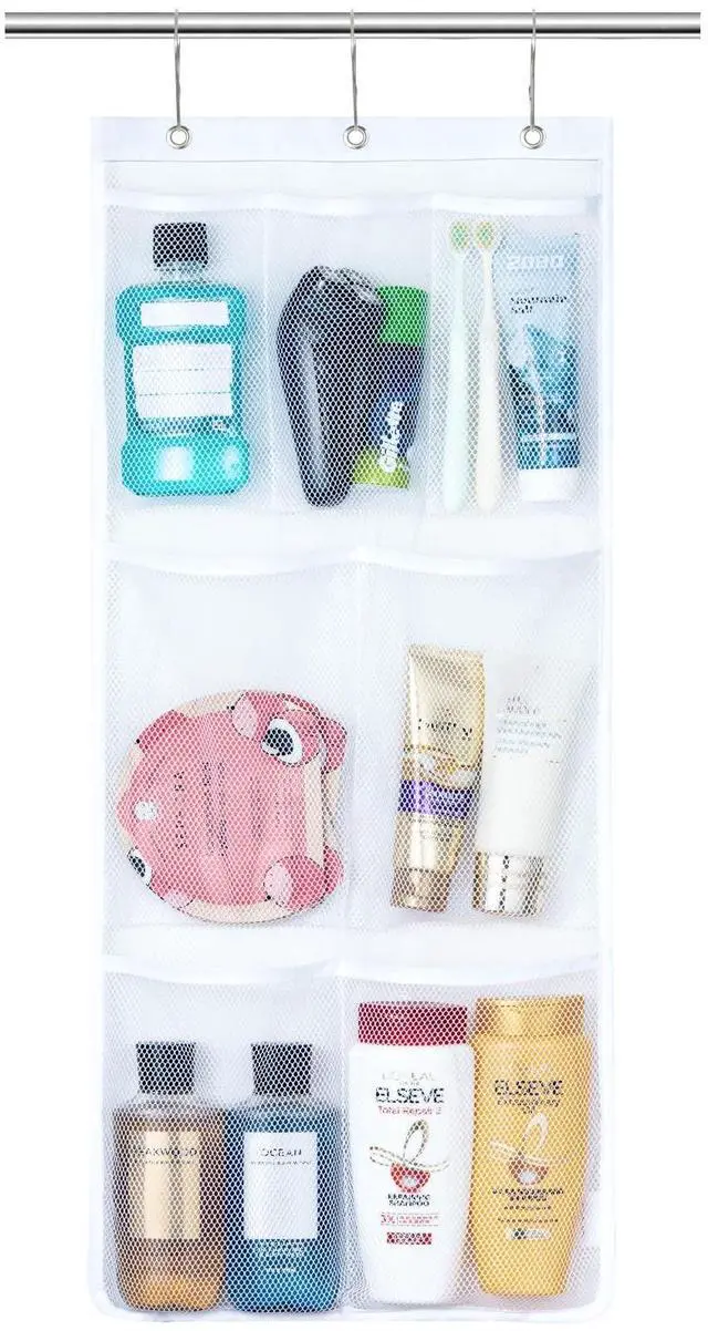 Main image of Cruise Essentials Shower Caddy Must-Have, 7 Pockets Hanging Bathroom Organizer with Quick-Dry Mesh, Portable Shower Bag to Storage Soap, Shampoo, for RVing, Travel, Camping, White, 1 Pack