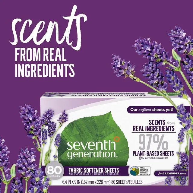 Alt view image 2 of 6 - Dryer Sheets Laundry Fabric Softener, Fresh Lavender Scent, 80 Sheets
