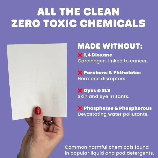 Alt view image 3 of 7 - Laundry Detergent Sheets - 3 Enzymes, Skin Safe, Non-Toxic Clean