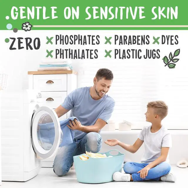 Alt view image 4 of 7 - Eco Laundry Detergent Sheets - 80 Loads Laundry Sheets Detergent - 40 No Plastic Jug Washer Soap Sheet - No Mess & Space-Saving Travel Friendly Laundry Detergent