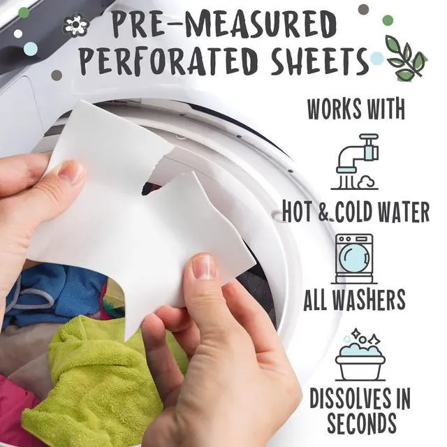 Alt view image 5 of 7 - Eco Laundry Detergent Sheets - 80 Loads Laundry Sheets Detergent - 40 No Plastic Jug Washer Soap Sheet - No Mess & Space-Saving Travel Friendly Laundry Detergent