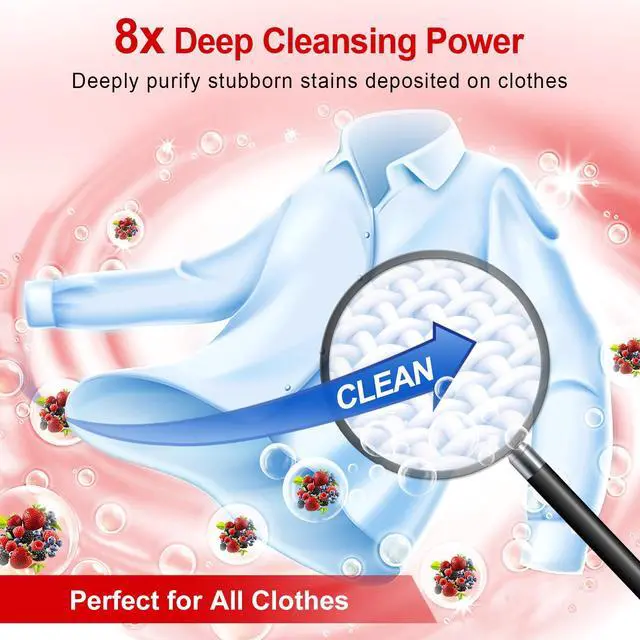 Alt view image 2 of 7 - Laundry Detergent Sheets, Up To 128 Loads Berry Scent Hypoallergenic Eco-Friendly, Biodegradable Plastic Free Liquidless Laundry Sheets Suitable for Sensitive Skin