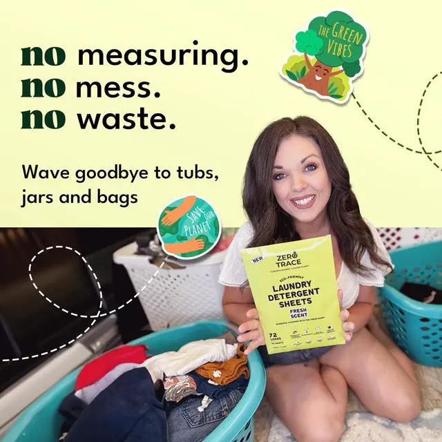 Alt view image 2 of 7 - All Natural Laundry Detergent Sheets Eco Friendly - Laundry Soap - Travel Laundry Detergent with Fresh Scent (72 Loads 36 Sheets)