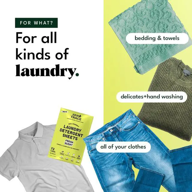 Alt view image 6 of 7 - All Natural Laundry Detergent Sheets Eco Friendly - Laundry Soap - Travel Laundry Detergent with Fresh Scent (72 Loads 36 Sheets)