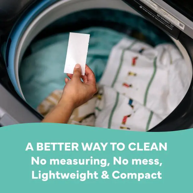 Alt view image 6 of 7 - Compact Dry Laundry Detergent, Unscented - Up to 64 Loads (32 Sheets) | Liquidless Detergent, Travel | Packaging May Vary
